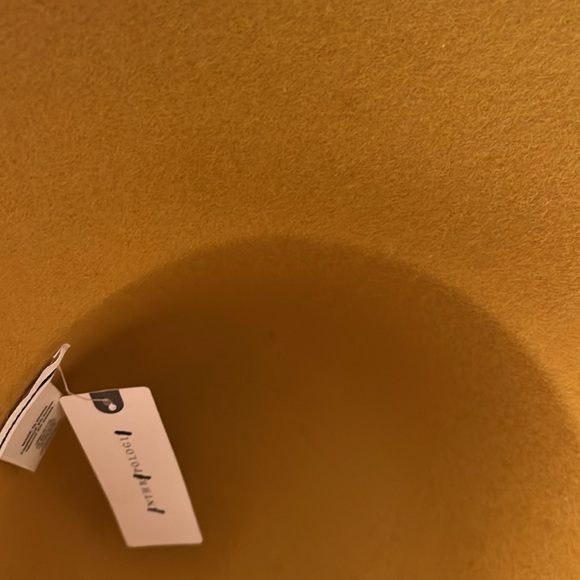 Anthropologie Mod Felt Bucket Hat TAN NWT! Yellow mustard - Picture 5 of 5